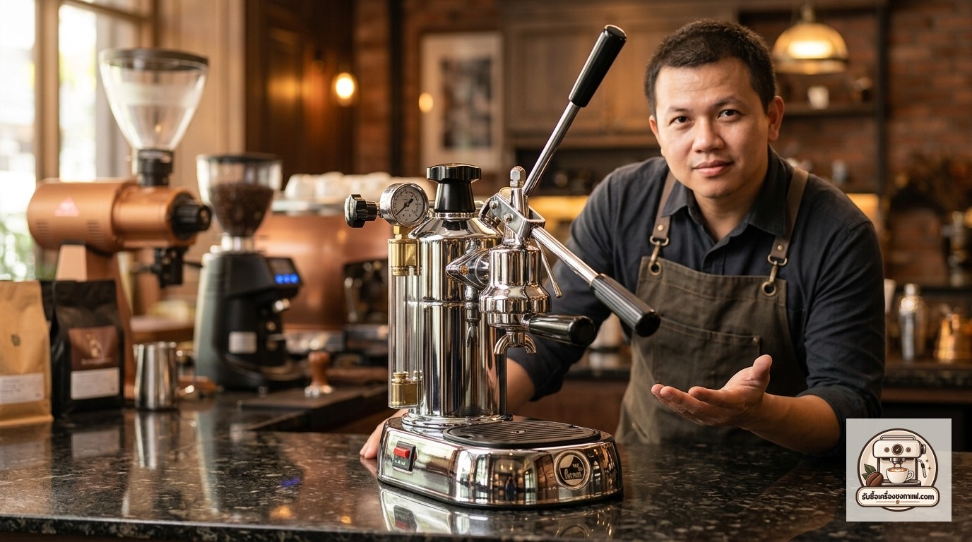 รับซื้อเครื่องชงกาแฟ La Pavoni Professional ภาพสินค้าและพรีเซนเตอร์