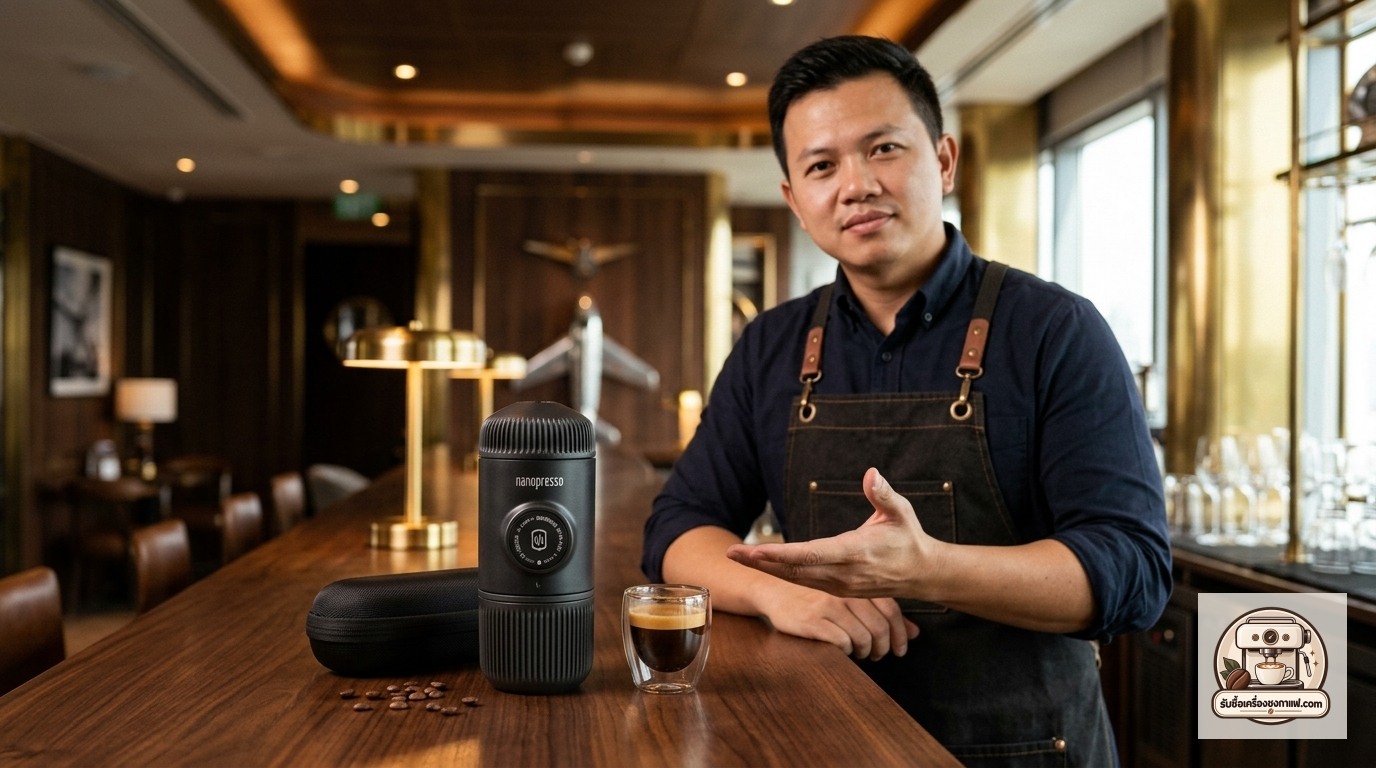 รับซื้อเครื่องชงกาแฟ Wacaco Nanopresso ภาพสินค้าและพรีเซนเตอร์
